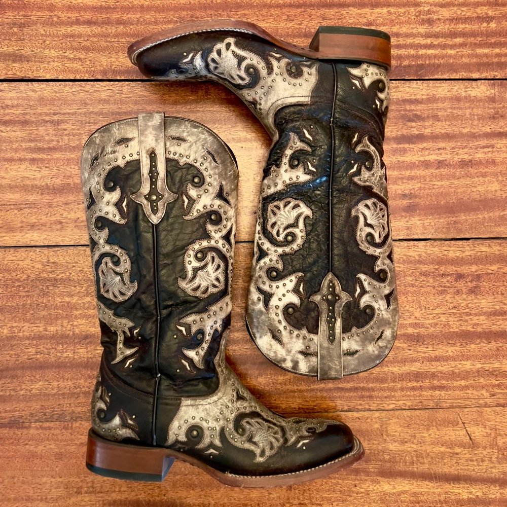 Lucchese Handcrafted 1883 Oklahoma Cowgirl Boots - Square Toe, Size 9